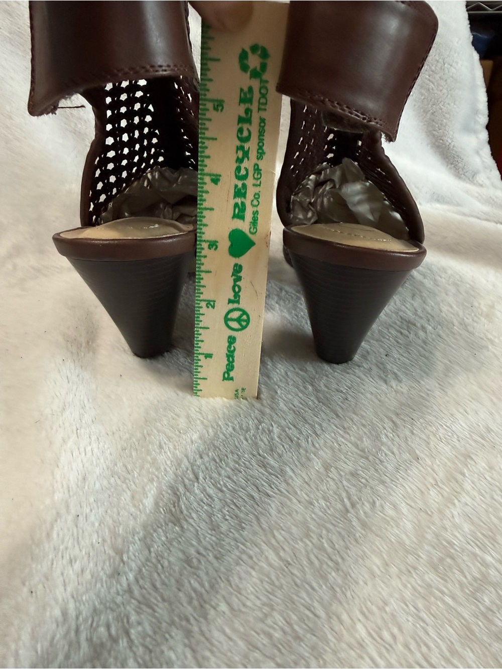 Woven Peep-Toe Mid Heel Sandals - Brown - Picture 3 of 6